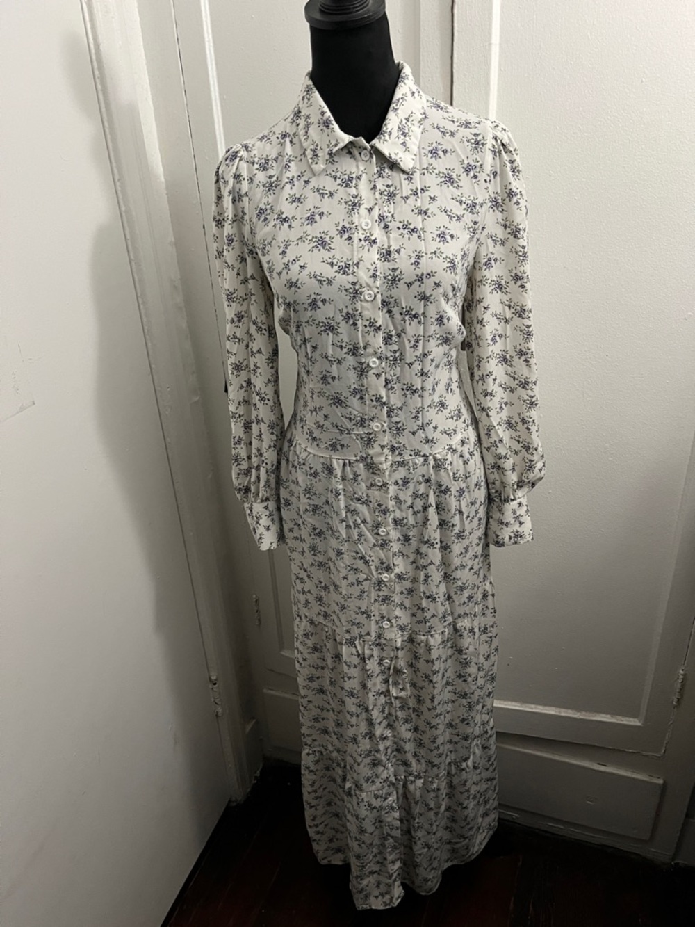 Nasty Gal long-sleeve floral maxi dress